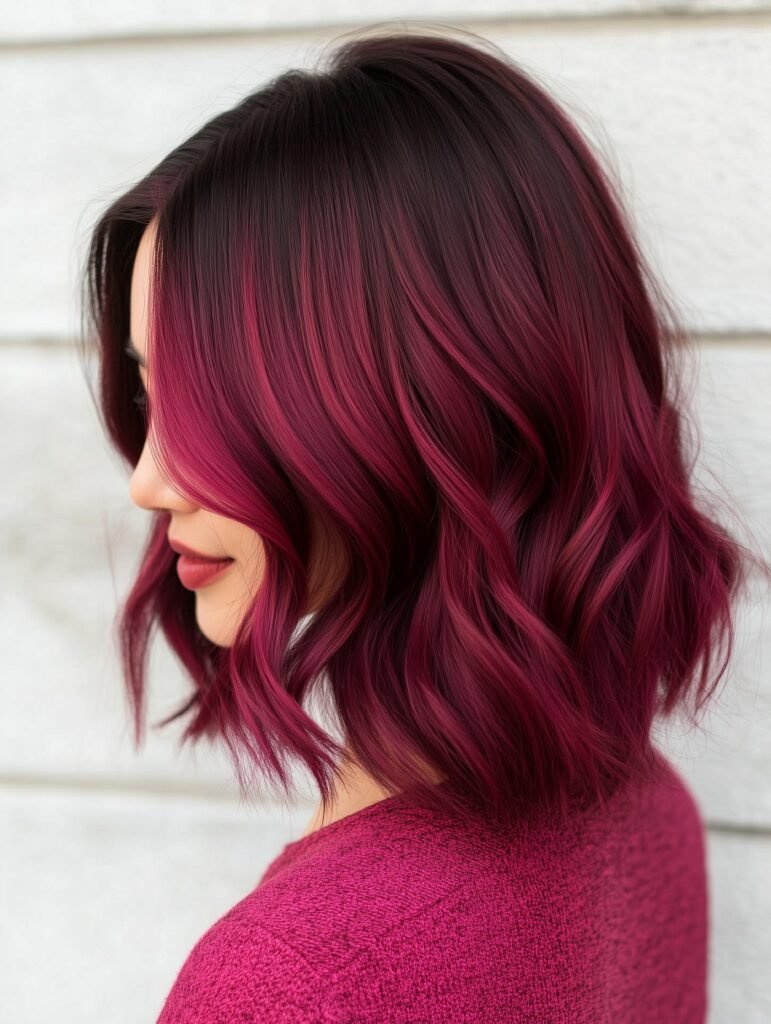 Ombre hair Burgundy tendance cheveux 2025 Strasbourg