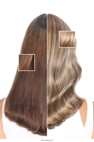 Transition cheveux blancs naturelle avec technique French Blending Strasbourg